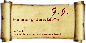 Ferenczy Jonatán névjegykártya